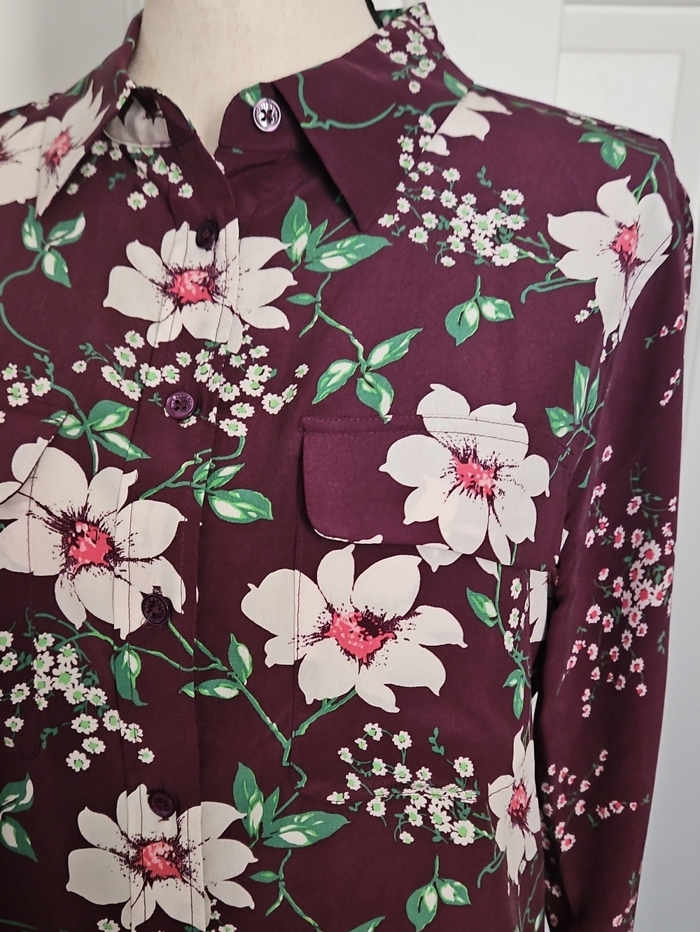 Equipment Floral Blouse Size Medium